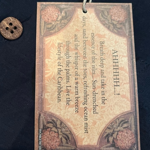 NWT Caribbean Blue Casual Button Down Shirt mens 3XT Hawaiian shirt - Picture 5 of 5